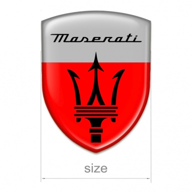 Maserati Silicone Car Decal Badge Red Grey Print Style 