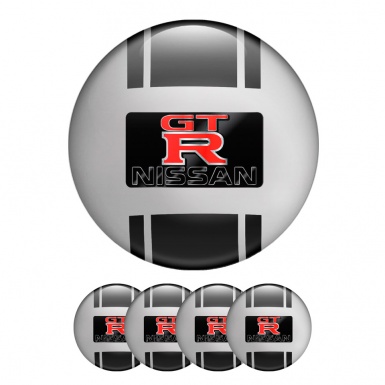 Nissan GT R Wheel Silicone Emblems Center Cap Grey Black