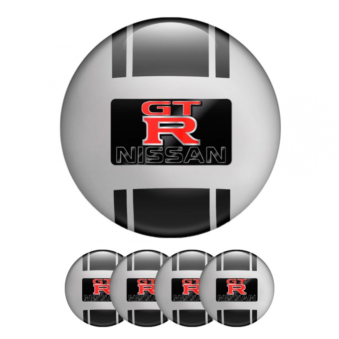 Nissan GT R Wheel Silicone Emblems Center Cap Grey Black