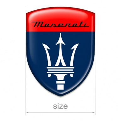 Maserati Silicone Badge Dark Blue Red Print and White Logo 