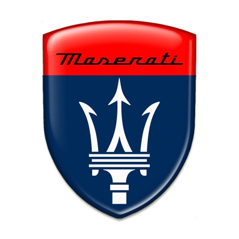 Maserati Silicone Badge Dark Blue Red Print and White Logo 