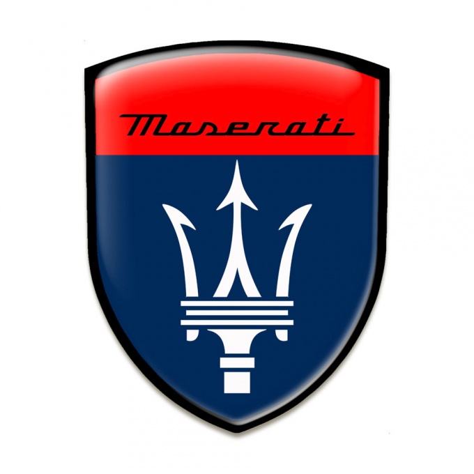 Maserati Silicone Shield Blue Red Print Black Contour Style 