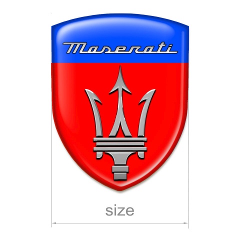 Maserati Resin Sticker Red Blue Base Grey Logo 