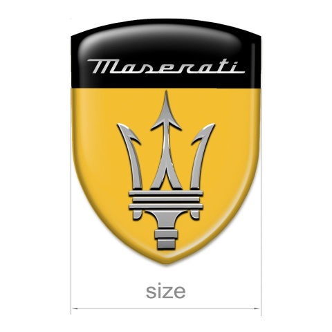 Maserati Emblem Interior Yellow Black Base Grey Logo 
