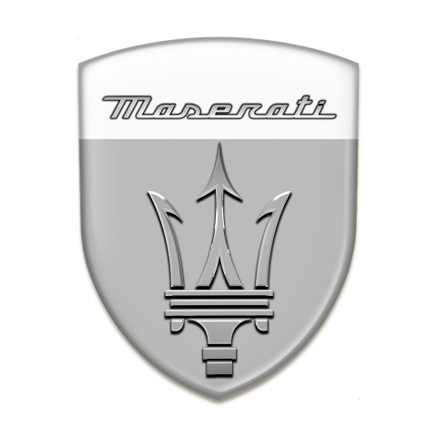 Maserati Auto Emblem Racing Edition Grey White Design 