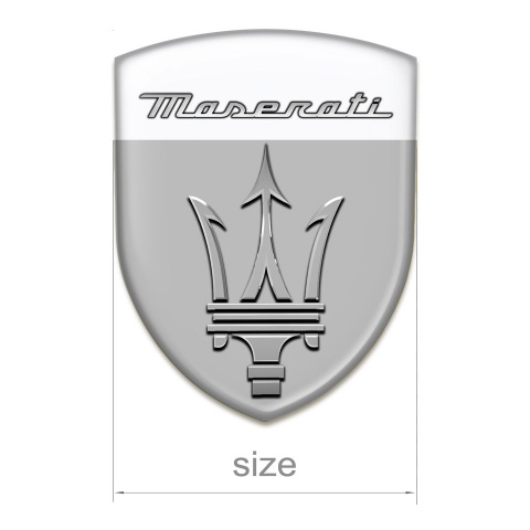 Maserati Auto Emblem Racing Edition Grey White Design 