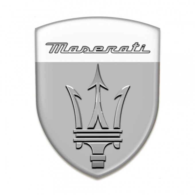 Maserati Auto Emblem Racing Edition Grey White Design 