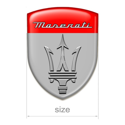 Maserati Emblem Badge Logo Grey Red Design 