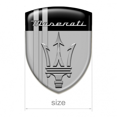Maserati Resin Sticker Grey Black Base Grey Lines Style 
