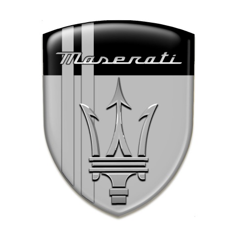 Maserati Resin Sticker Grey Black Base Grey Lines Style 