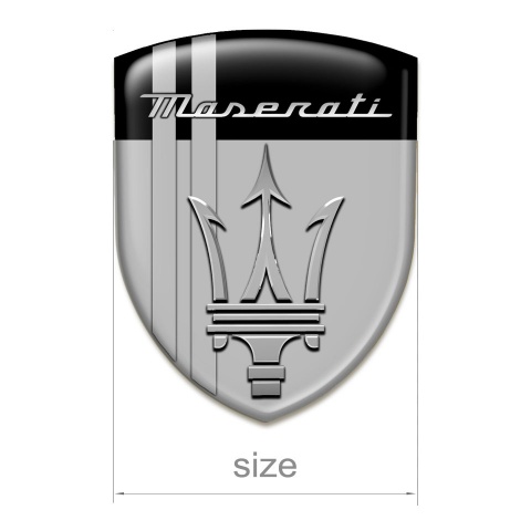 Maserati Resin Sticker Grey Black Base Grey Lines Style 