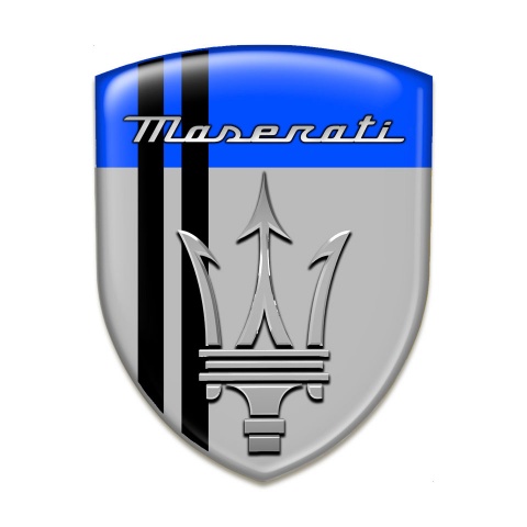 Maserati Emblem Exterior Grey Blue Print Black Lines 