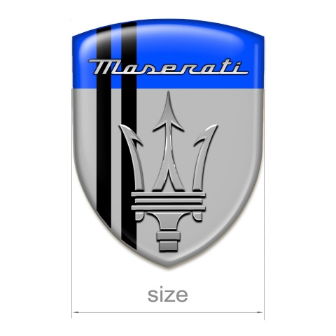 Maserati Emblem Exterior Grey Blue Print Black Lines 