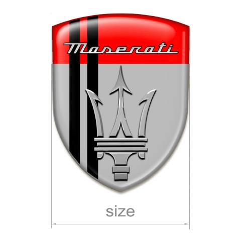 Maserati Emblem Interior Grey Red with Black Lines Design 