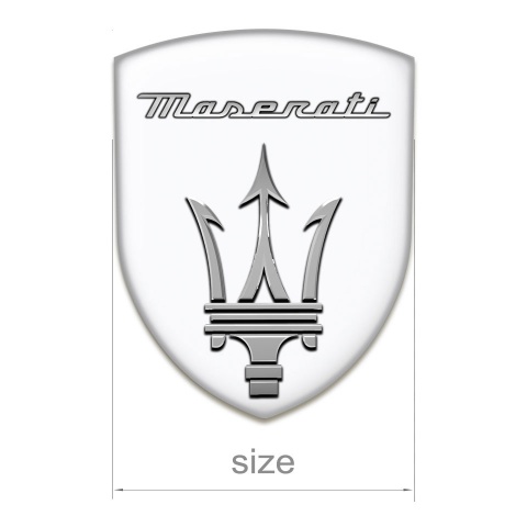 Maserati Silicone Badge High End White Warp Grey Logo Style 