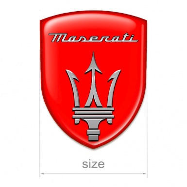 Maserati Auto Emblem High End Red Print Grey Logo Style 