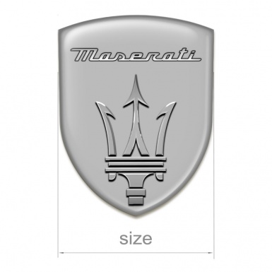 Maserati Emblem Badge Logo Stylish Grey Edition 