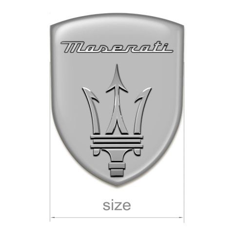 Maserati Emblem Badge Logo Stylish Grey Edition 