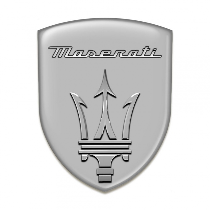 Maserati Emblem Badge Logo Stylish Grey Edition 