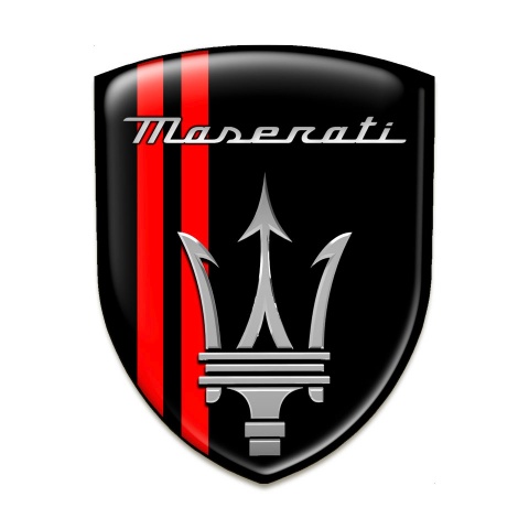 Maserati Tuning Emblem Black with Red Lines Edition 