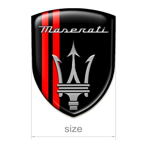 Maserati Tuning Emblem Black with Red Lines Edition 