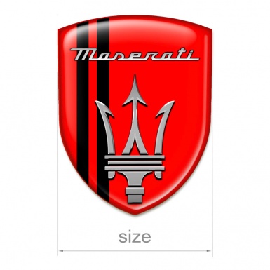 Maserati Emblem Exterior Red Base blackk Lines Version 
