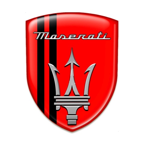 Maserati Emblem Exterior Red Base blackk Lines Version 