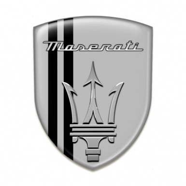 Maserati Car Accessories Badge Grey Base Black Lines Version 