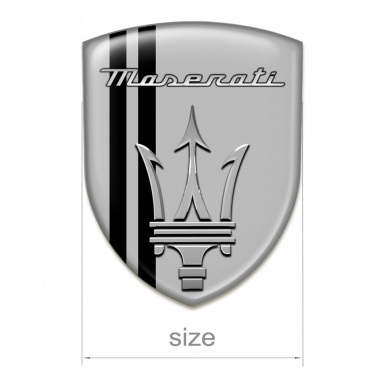 Maserati Car Accessories Badge Grey Base Black Lines Version 