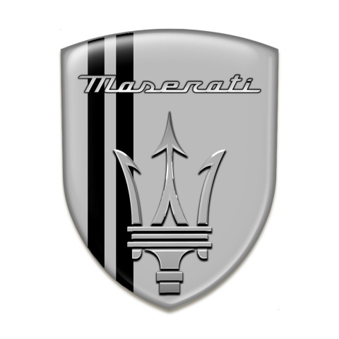Maserati Car Accessories Badge Grey Base Black Lines Version 