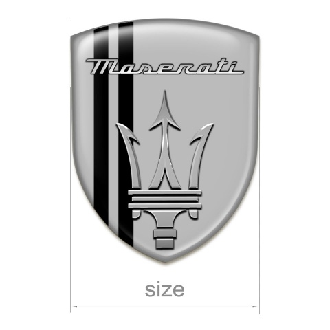 Maserati Car Accessories Badge Grey Base Black Lines Version 