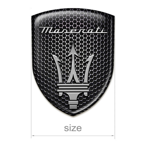 Maserati Car Interior Badge Perforated Steel Version 