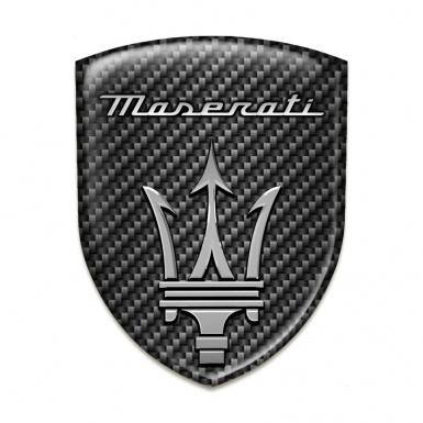 Maserati Silicone Car Decal Badge dark Carbon Version 
