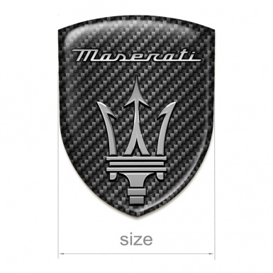 Maserati Silicone Car Decal Badge dark Carbon Version 