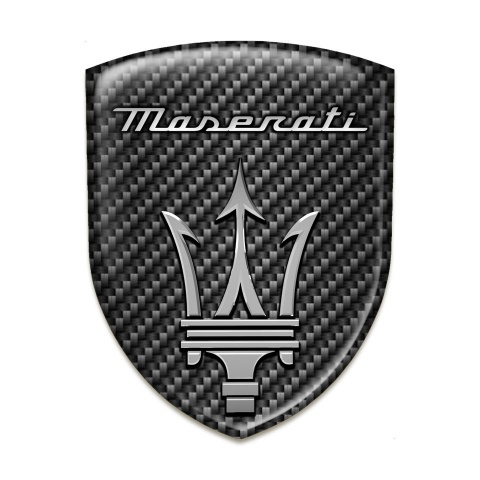 Maserati Silicone Car Decal Badge dark Carbon Version 