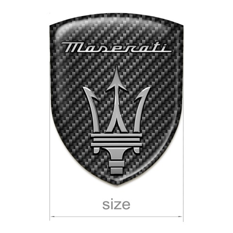 Maserati Silicone Car Decal Badge dark Carbon Version 