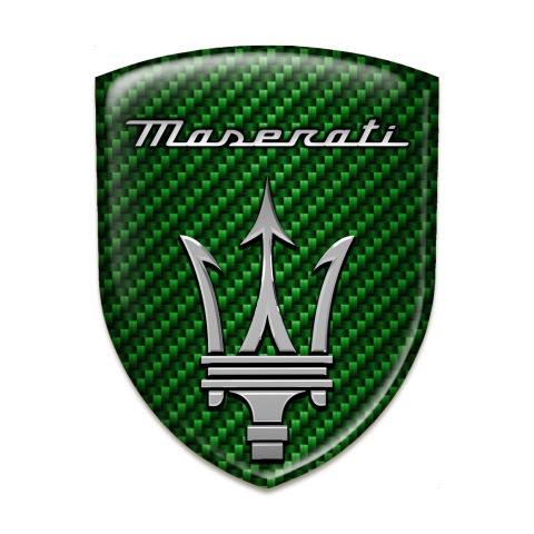 Maserati Silicone Badge High End Green Carbon Version 