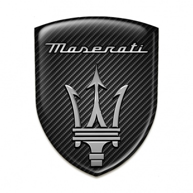 Maserati Emblem Badge Logo Black Carbon Version 