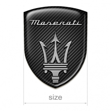 Maserati Emblem Badge Logo Black Carbon Version 