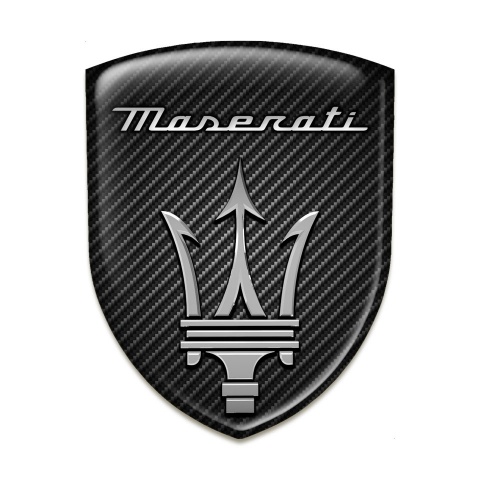 Maserati Emblem Badge Logo Black Carbon Version 