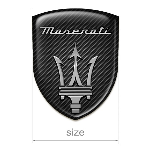 Maserati Emblem Badge Logo Black Carbon Version 