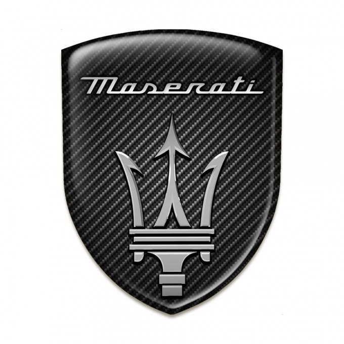 Maserati Emblem Badge Logo Black Carbon Version 