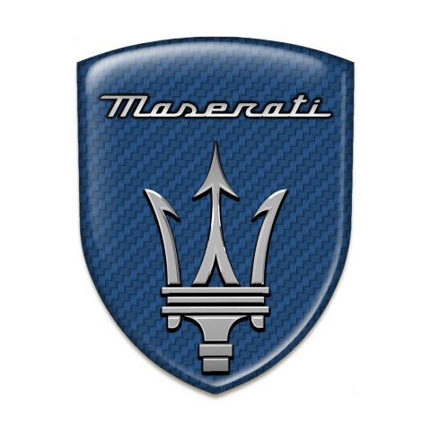 Maserati Domed Emblem High End Navy Blue Carbon Version 