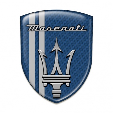 Maserati Silicone Emblem Navy Blue Carbon Red Lines Variant 