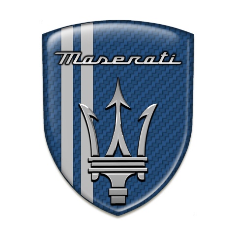 Maserati Silicone Emblem Navy Blue Carbon Red Lines Variant 