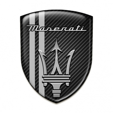 Maserati 3D Gel Emblem Gark Carbon Grey Lines Variant 