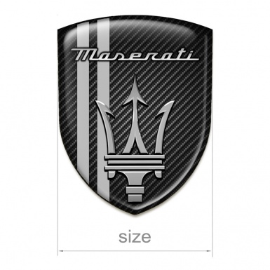 Maserati 3D Gel Emblem Gark Carbon Grey Lines Variant 