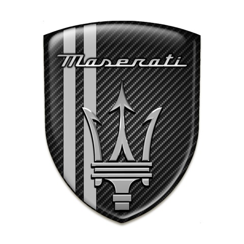 Maserati 3D Gel Emblem Gark Carbon Grey Lines Variant 