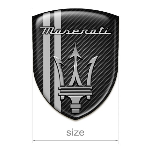 Maserati 3D Gel Emblem Gark Carbon Grey Lines Variant 
