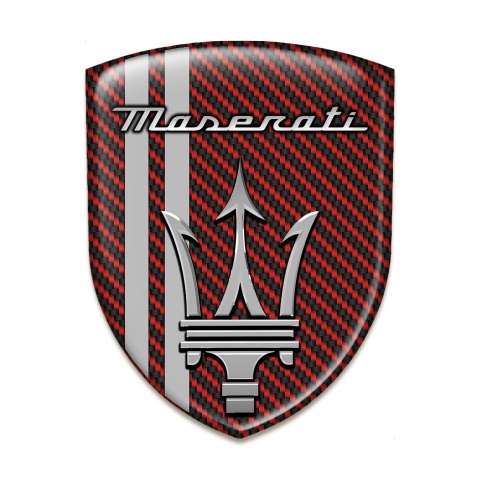 Maserati Emblem Exterior Red Carbon grey Lines Variant